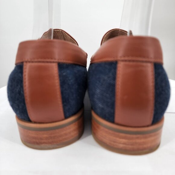 BESPOKE‎ Designed by Ravi Custom Denim Horse Bit Loafers Shoes NWOB 9ish main image 9